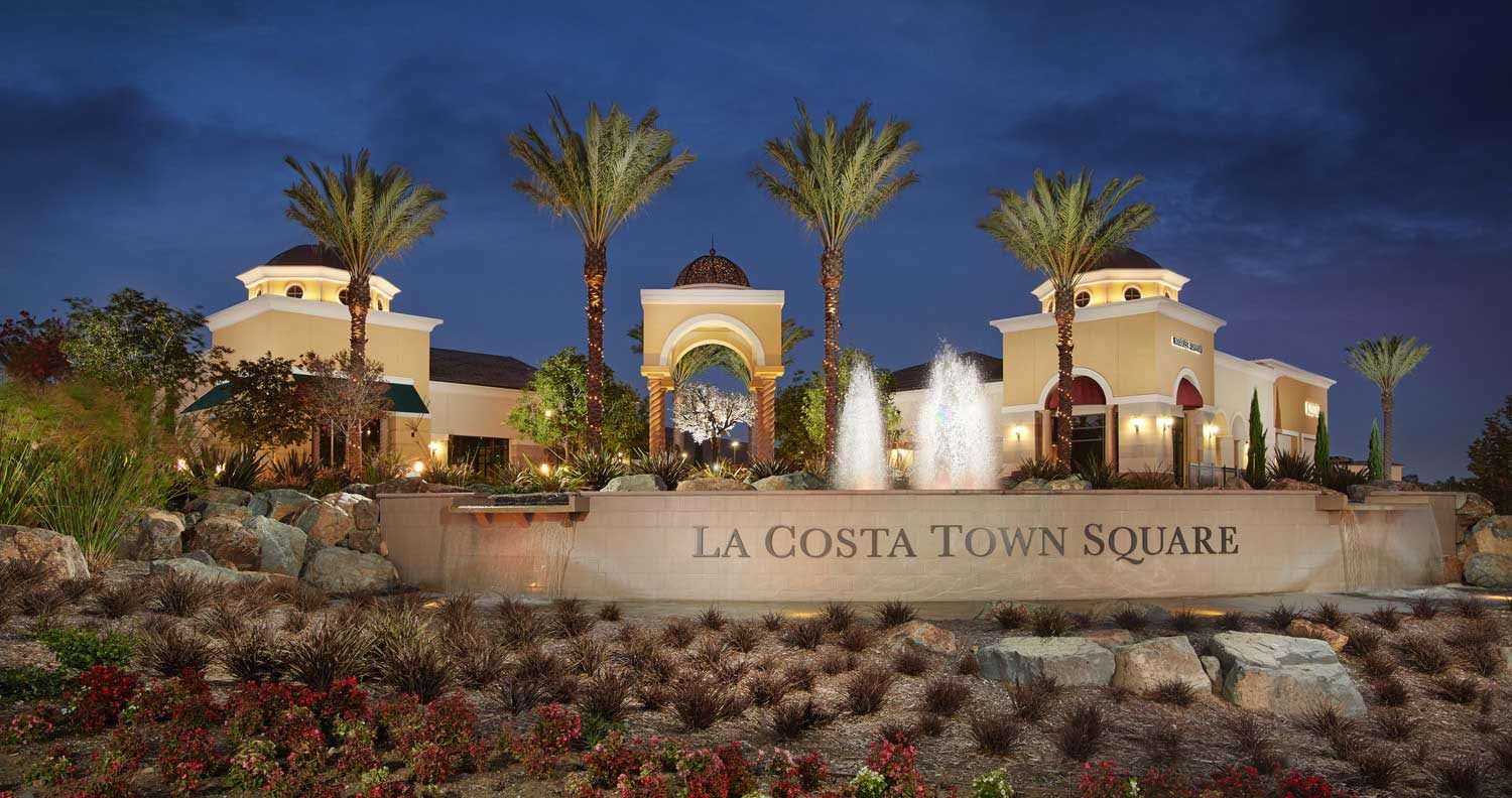 La Costa Town Square Fountain at Night